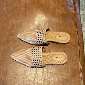 Birdies Dove Woven Mules Size 9 Color Toffee